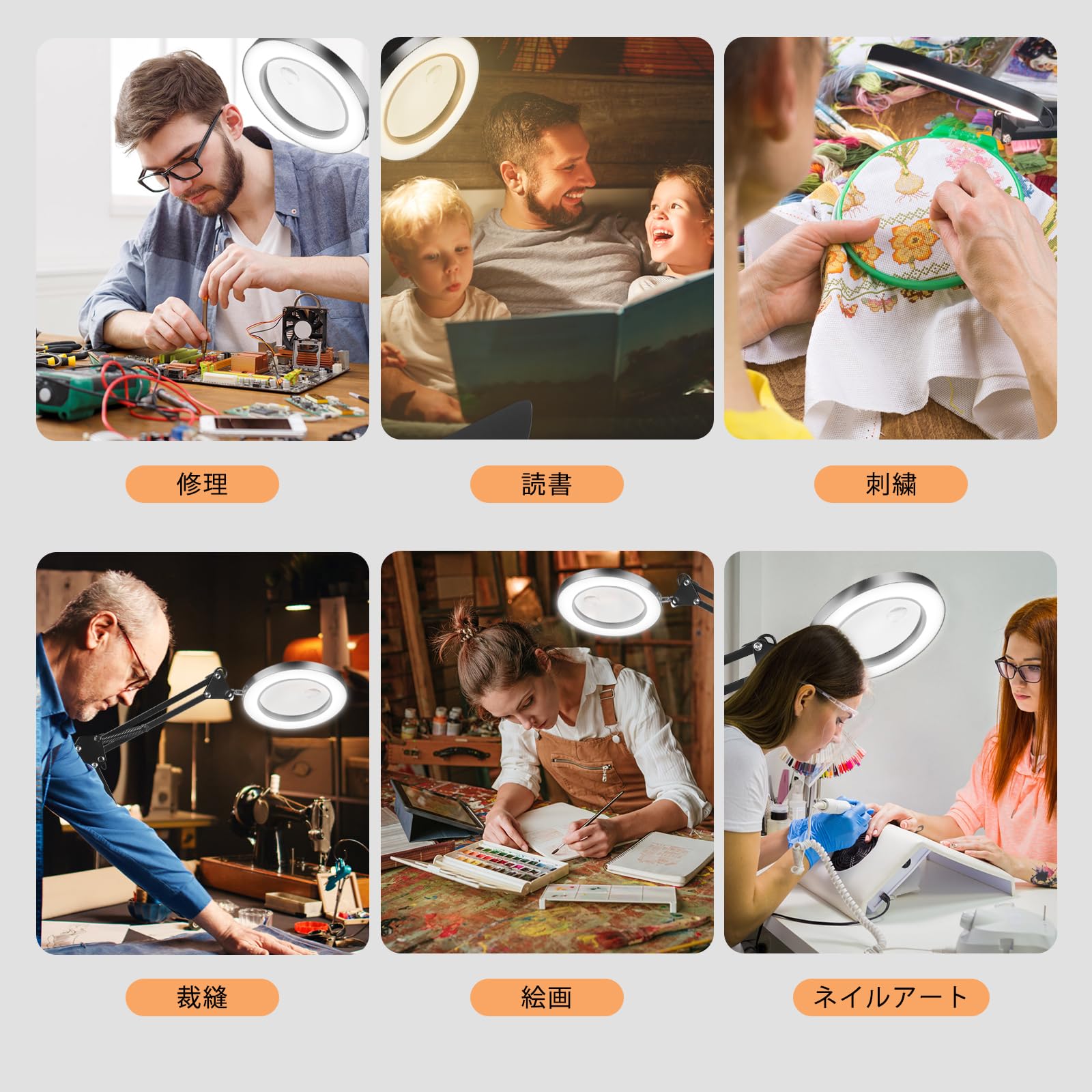 Amazon.co.jp: 【1台2役】拡大鏡 10-15倍スタンドルーペ ライト付き